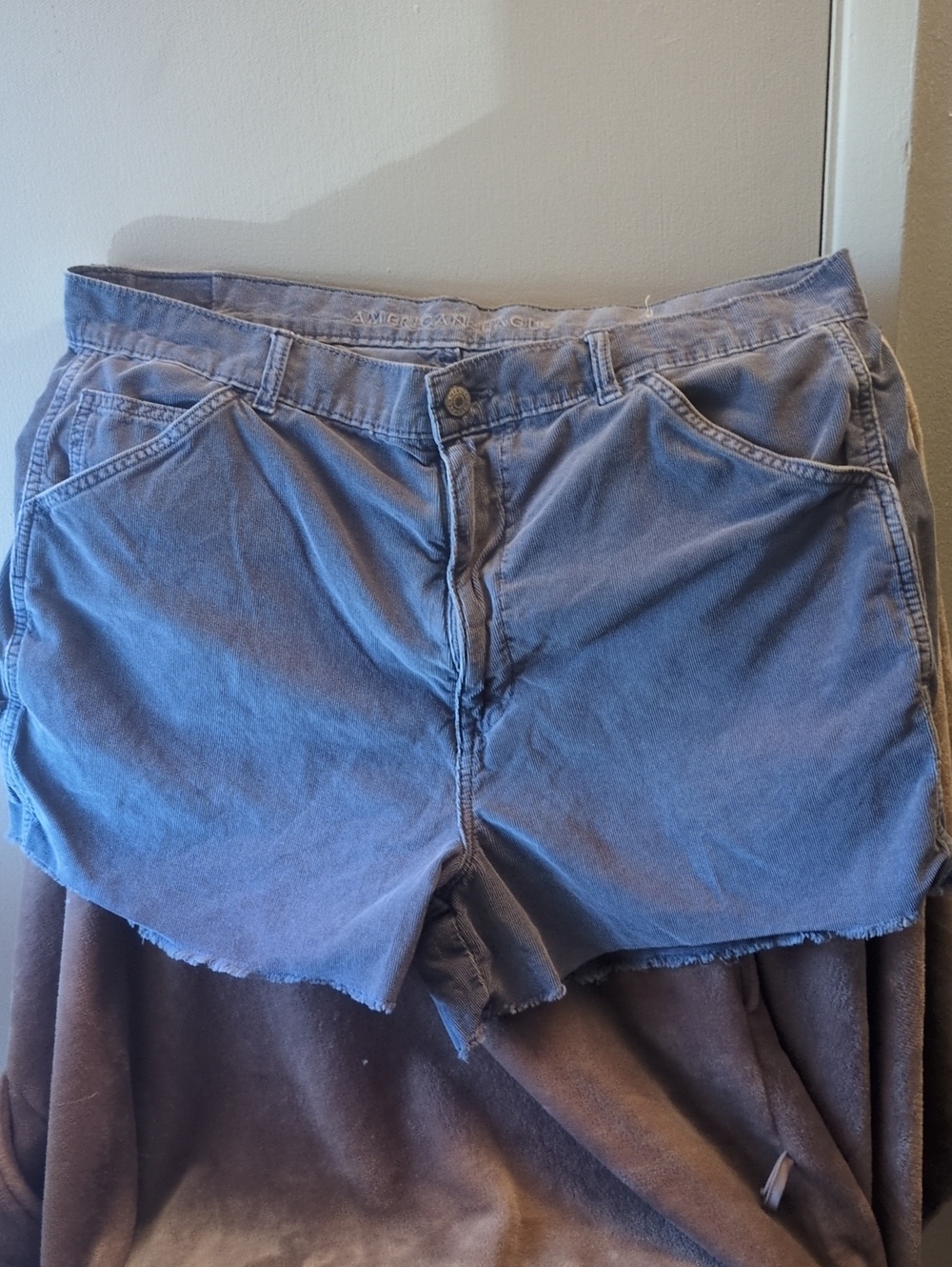 Size 18 American Eagle Outfitters Faded Blue Corduroy Cutoff Shorts